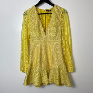Fun Yellow Lace Cocktail Dress: Size Small